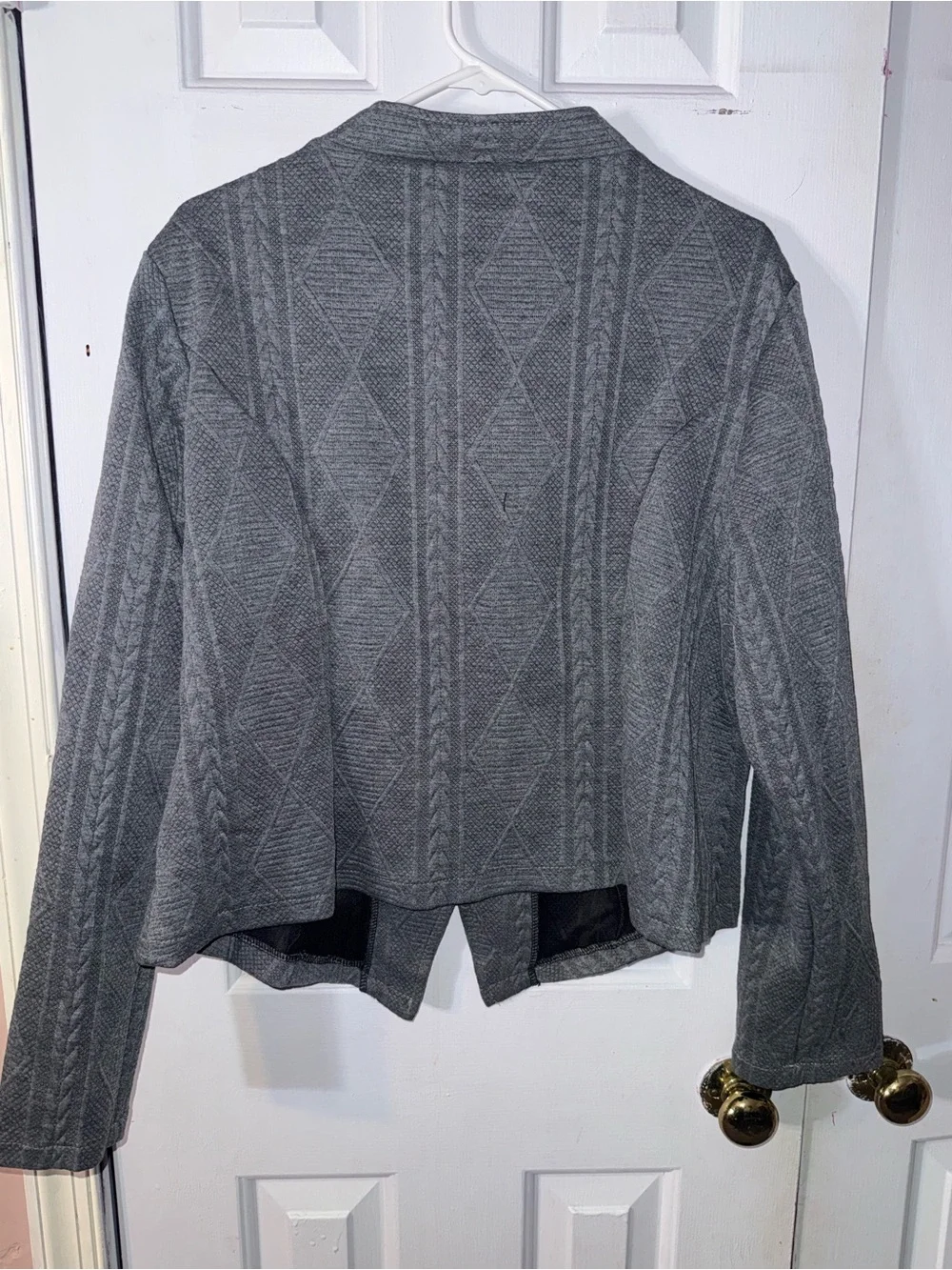 Women's Gray Textured Button-Front Jacket